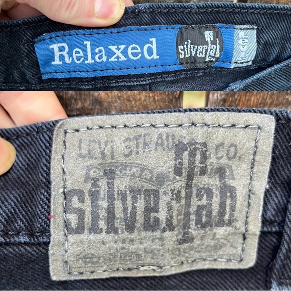 Levi’s Vintage 90’s Silver Tab Relaxed Barrel Leg Jean Black w/ Blue Undertone - Picture 3 of 16